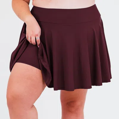 Calypsa Women's High Waisted Flowy Swim Skirt With Shorts In Pink