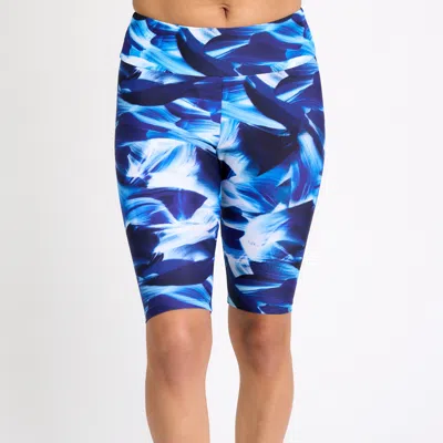 Calypsa Women's High Waisted Long Bike Swim Shorts In Multi