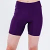 Calypsa Women's High Waisted Mid-thigh Swim Shorts In Beige