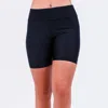 Calypsa Women's High Waisted Mid-thigh Swim Shorts In Black
