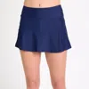 Calypsa Women's High Waisted Mini Swim Skirt With Shorts In Blue