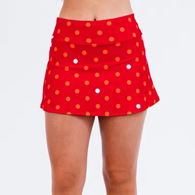 Calypsa Women's High Waisted Mini Swim Skirt With Shorts In Multi
