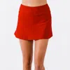 Calypsa Women's High Waisted Mini Swim Skirt With Shorts In Red