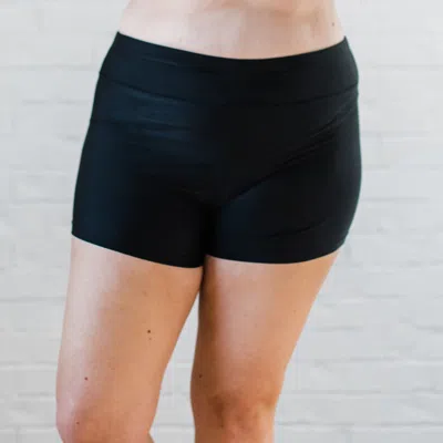 Calypsa Women's High Waisted Swim Shorts In Black