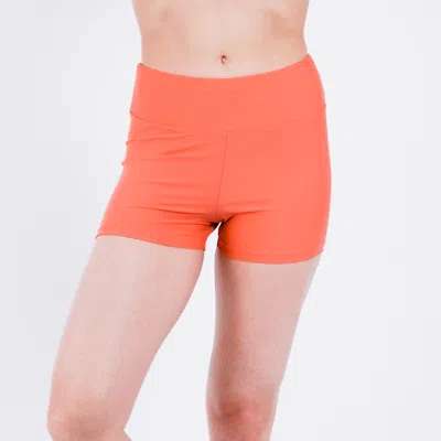 Calypsa Women's High Waisted Swim Shorts In Orange