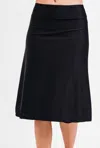 Calypsa Women's High Waisted Flowy Swim Skirt With Shorts In Black
