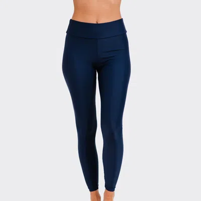 Calypsa Women's Long Swim Leggings In Blue