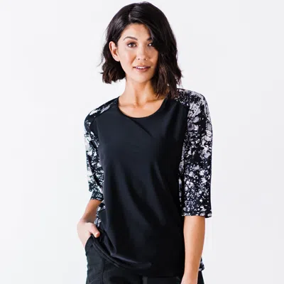 Calypsa Women's Loose Fit 3/4 Sleeve Rash Guard Margaux Swim Top In Multi