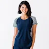 Calypsa Loose Fit Adele Swim Top In Blue