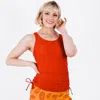 Calypsa Women's Maya Tankini Swim Top With Built-in Bra In Red