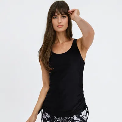 Calypsa Women's Maya Tankini Swim Top With Built-in Bra In Black