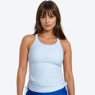 Calypsa Women's Maya Tankini Swim Top With Built-in Bra In Blue
