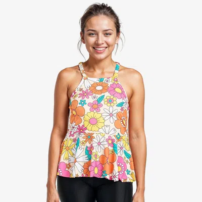 Calypsa Women's Peplum Tankini Scarlett Swim Top In Multi