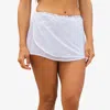 Calypsa Women's Plus 2in1 Bikini Bottom With Snap On Mesh Skirt In Blue