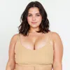 Calypsa Women's Plus Adjustable Strap Clasp Swim Bra In Gold