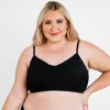 Calypsa Women's Plus Adjustable Strap Swim Bra In Black