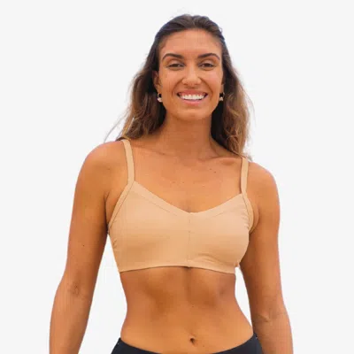 Calypsa Women's Plus Adjustable Strap Swim Bra In Neutral