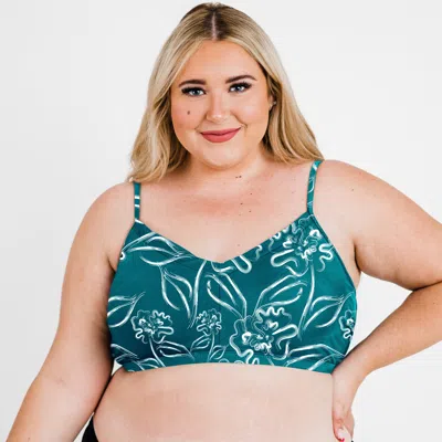 Calypsa Women's Plus Adjustable Strap Swim Bra In Multi