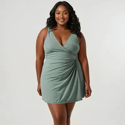 Calypsa Women's Plus Alana Swim Dress In Green