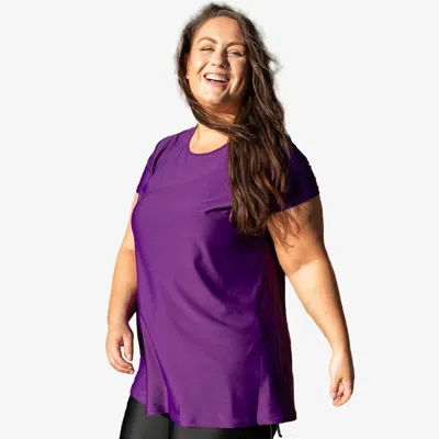 Calypsa Women's Plus Anna Longer Length Swim Tunic In Beige