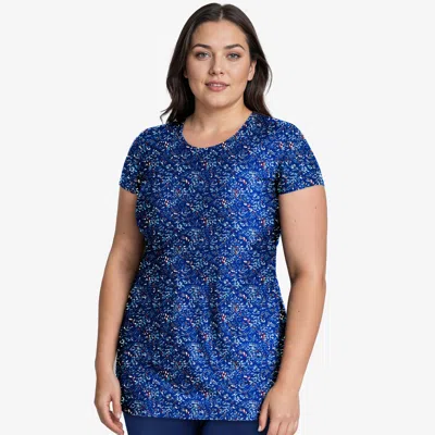 Calypsa Women's Plus Anna Longer Length Swim Tunic In Multi