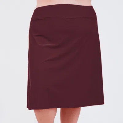 Calypsa Women's Plus Below The Knee Swim Skirt With Capri Leggings In Pink
