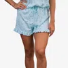 CALYPSA WOMEN'S PLUS EXTRA SOFT LOUNGE RUFFLE SHORTS