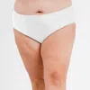 Calypsa Women's Plus Full Coverage Bikini Bottom In White