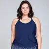 CALYPSA WOMEN'S PLUS HALTER MAYA SWIM TOP WITH BUILT IN BRA