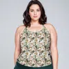 Calypsa Women's Plus Halter Maya Swim Top With Built In Bra In Multi