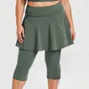 Calypsa Women's Skirted Swim Capris In Green