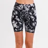 Calypsa Women's Plus High Waisted Mid-thigh Swim Shorts - Patterns In Multi