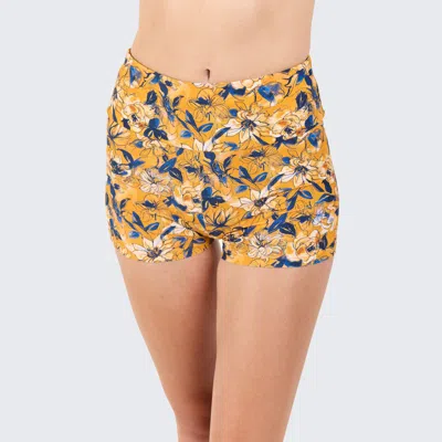 Calypsa Women's Plus High Waisted Swim Shorts In Multi