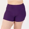 Calypsa Women's Plus High Waisted Swim Shorts In Purple