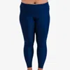 Calypsa Plus Size Long Swim Leggings In Blue