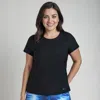 Calypsa Plus Size Loose Fit Adele Swim Top In Black