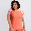 Calypsa Loose Fit Adele Swim Top In Orange