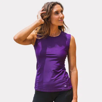 Calypsa Women's Plus Loose Fit Tankini Maya Swim Top In Purple