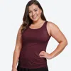Calypsa Women's Plus Maya Maya Tankini Swim Top With Removable Cups