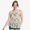 Calypsa Women's Plus Peplum Tankini Scarlett Swim Top In Multi