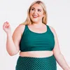 Calypsa Women's Plus Racerback Swim Bra In Green