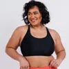 Calypsa Women's Plus Racerback Swim Bra In Black