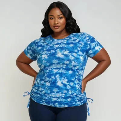 CALYPSA WOMEN'S PLUS SHORT SLEEVE ADELE SWIM TOP - PATTERNS