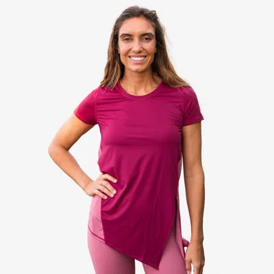 Calypsa Women's Plus Side Split Tie Up Tee In Multi