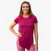 Calypsa Women's Plus Side Split Tie Up Tee In Pink