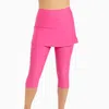 Calypsa Women's Plus Skirted Swim Capris In Pink