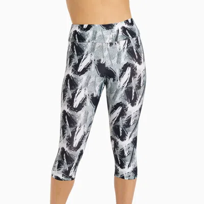 Calypsa Women's Plus Women's High Waisted Capri Swim Leggings In Multi