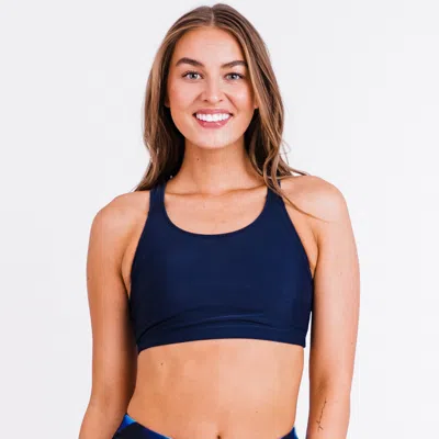 Calypsa Women's Racerback Swim Bra With Removable Cups In Blue