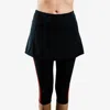 Calypsa Women's Short Sport Skirt With Attached 17" Leggings In Multi