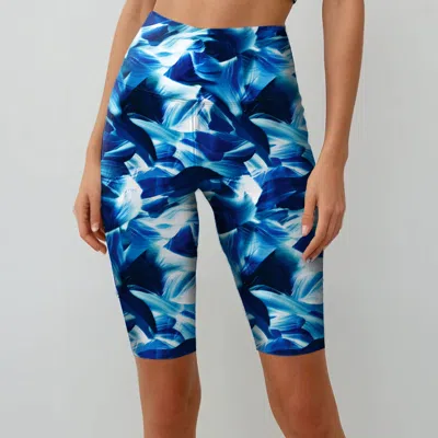 Calypsa Women's Tummy Control Long Bike Swim Shorts In Multi